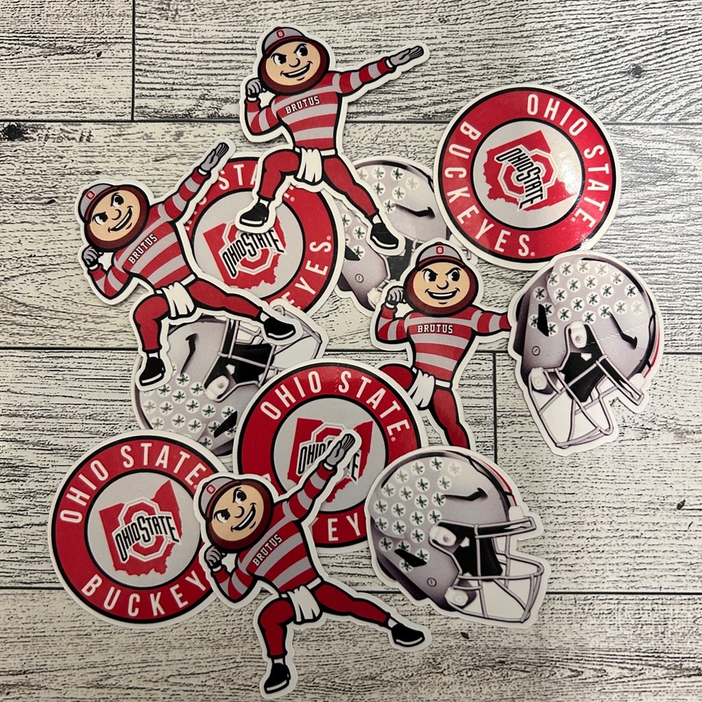 Ohio State Buckeyes Home Design Stickers - Red and White 15pc